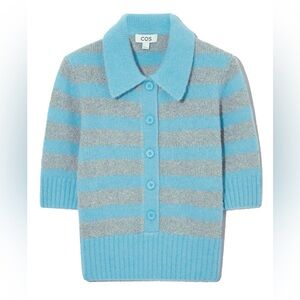 COS Cropped Striped Wool-Blend Cardigan